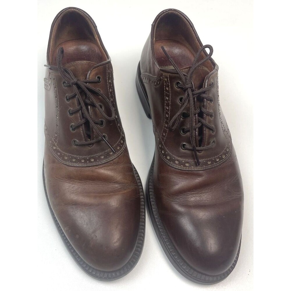 Johnston & Murphy Brown Leather Saddle Oxfords Size 10M  #20-3806 Made in Italy